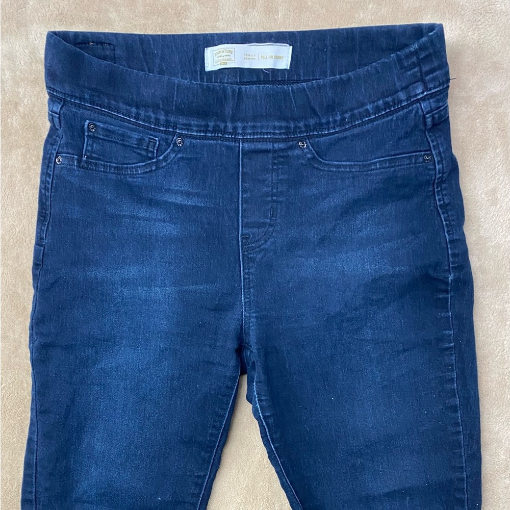 Signature by Levi Strauss Dark Blue Pull-On Skinny Jeans